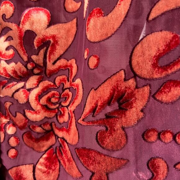 Chicos Blouse Womens Size 1 / US 8 Floral Velvet Burnout Button Down Blouson - Picture 6 of 16